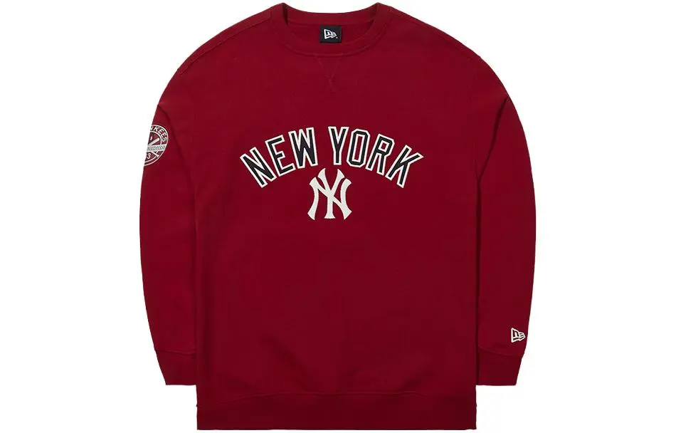 New Era Sweatshirts Unisex Dark Red/New York Yankees Crew Neck Moderate Regular