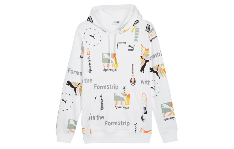 PUMA Hoodie Classics Brand Love Homme Sweatshirt Men's White