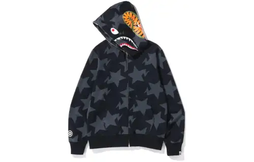 A Bathing Ape Sta Pattern Shark Full Zip Hoodie