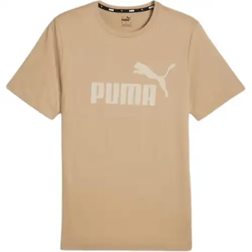 PUMA ESSENTIALS T Shirts Men's Khaki Crew Neck
