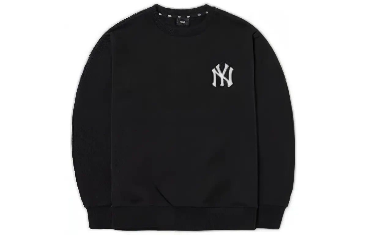 MLB Sweatshirts Unisex Black Crew Neck Moderate Straight Fit