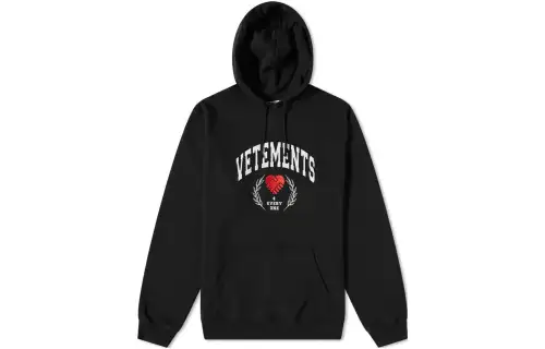 Vetements Sweatshirts Men's Black Hooded Moderate Regular