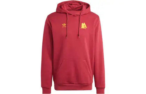 Adidas Originals Essential As Roma Essentials Trefoil Hoodie Sweatshirt Men's Red