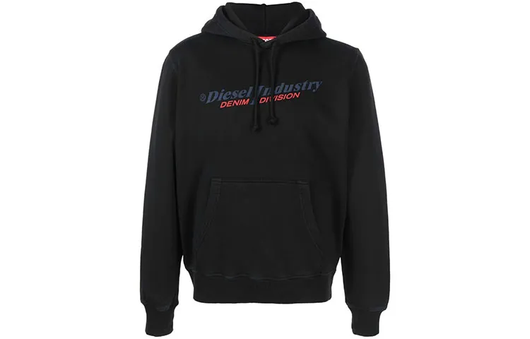DIESEL Sweatshirts Men's Black Hooded Moderate
