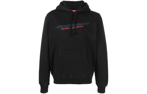 DIESEL Sweatshirts Men's Black Hooded Moderate