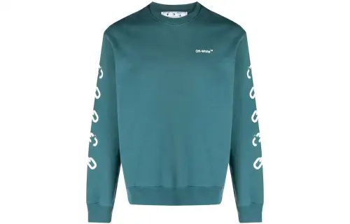 OFF WHITE Sweatshirts Unisex Blue Crew Neck Moderate Regular