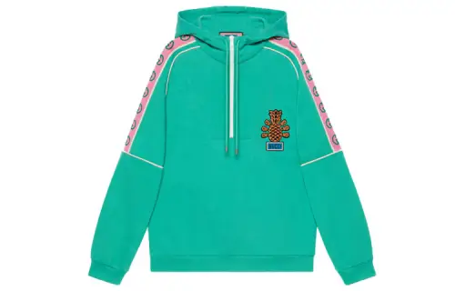 GUCCI Sweatshirts Men's Green Hooded Moderate