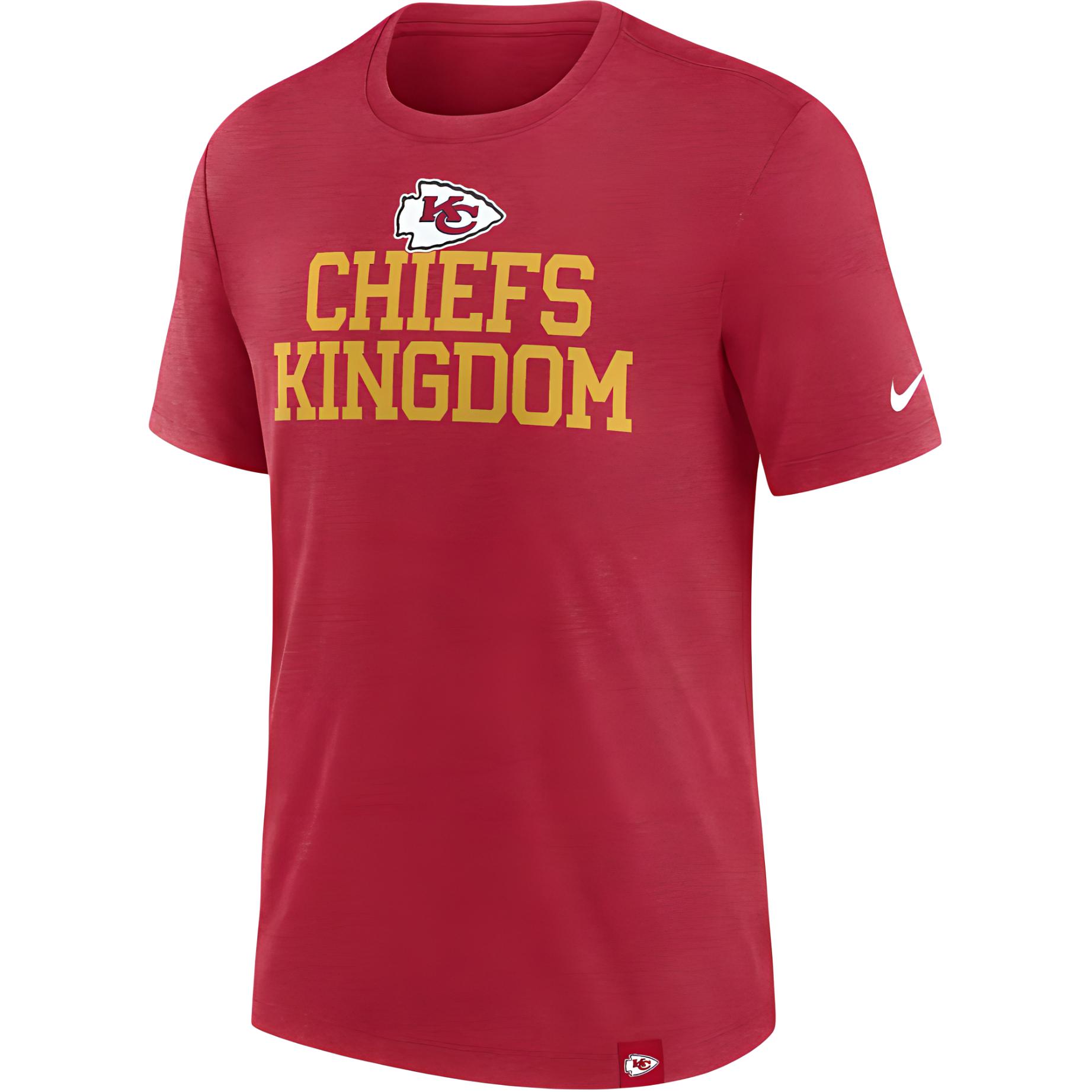 Nike NFL Kansas City Chiefs Blitz Kansas City Chiefs Blitz Soft and comfortable short-sleeved T-shirt Men's Red Heather