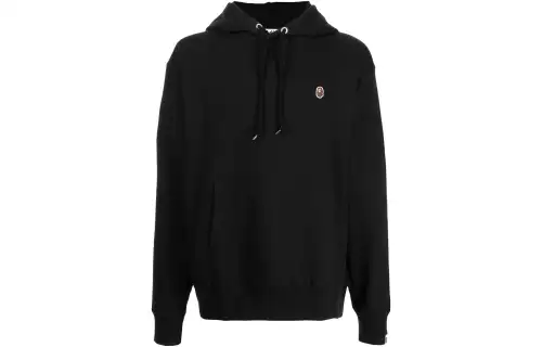 A BATHING APE Sweatshirts Men's Black Hooded Moderate Regular