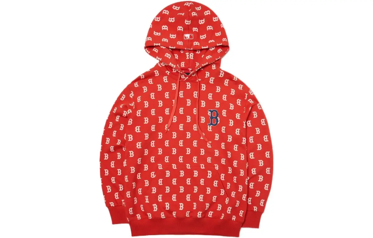 MLB Monogram Allover Overfit Hoodie Boston Red Sox