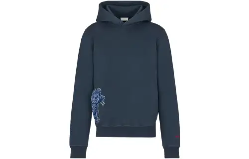 DIOR Quarterly New Products Sweatshirts Men's Blue Hooded Moderate Regular