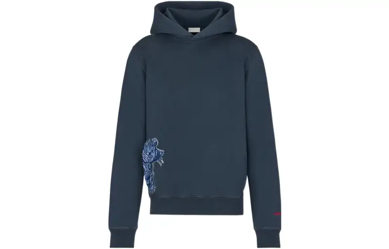 DIOR Quarterly New Products Sweatshirts Men's Blue Hooded Moderate Regular