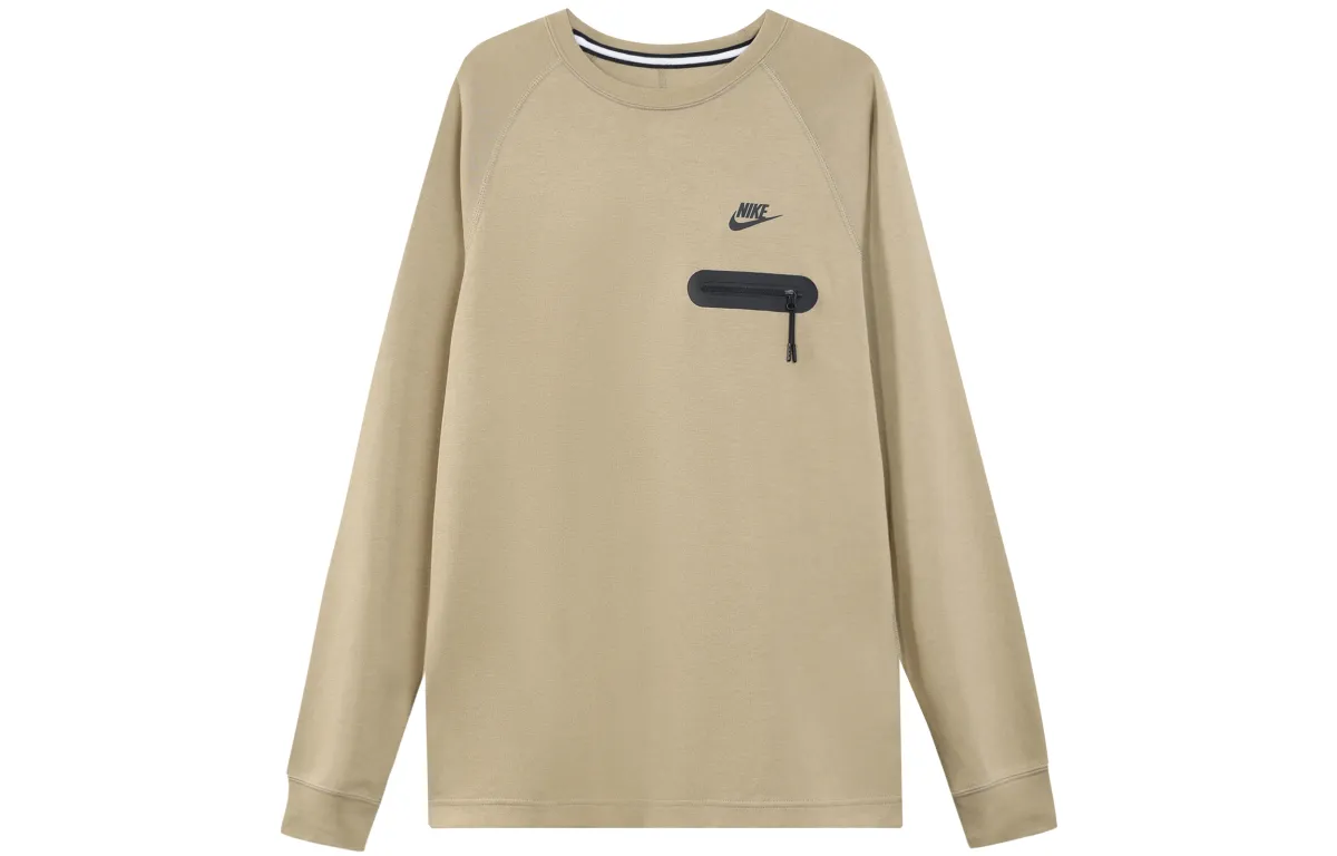 Nike Sweatshirts Men's Beige Crew Neck Moderate Regular