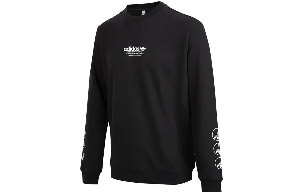 Adidas Originals Sweatshirts Men's Black Crew Neck Moderate Regular