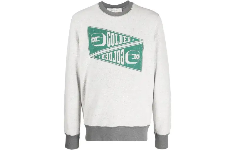 Golden Goose Sweatshirts Men's Light Gray Crew Neck Moderate