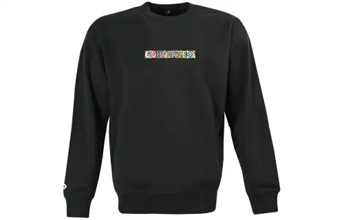 Converse Sweatshirts Unisex Black Crew Neck Moderate Regular