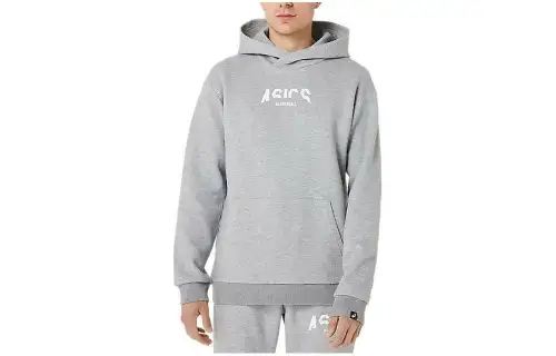 ASICS Sweatshirts Men's Gray Hooded Moderate Regular