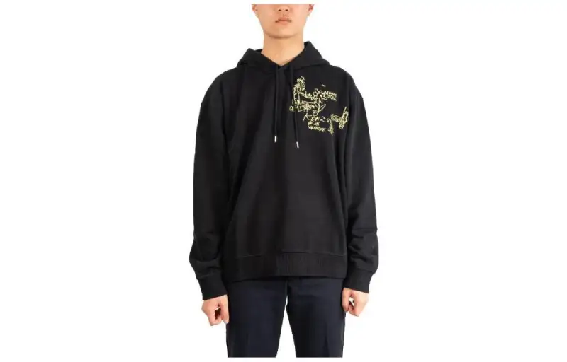 KENZO Sweatshirts Men's Black Hooded Non Detachable Moderate