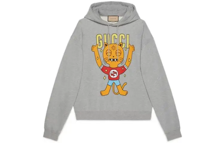 【Previous Season】cartoon-print slogan-print hoodie