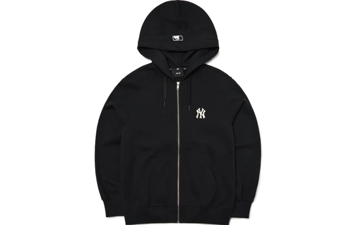 MLB Sweatshirts Unisex Black Hooded (Non-detachable) Moderate Straight Fit