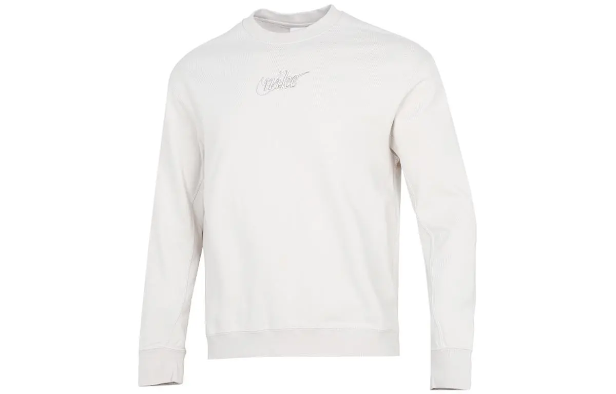 Nike Sweatshirts Men's White Crew Neck Moderate Regular