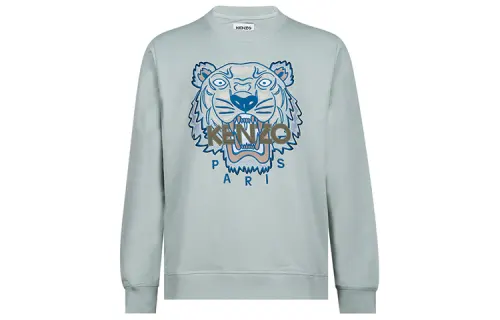 KENZO Sweatshirts Men's Light Green Crew Neck Moderate Regular