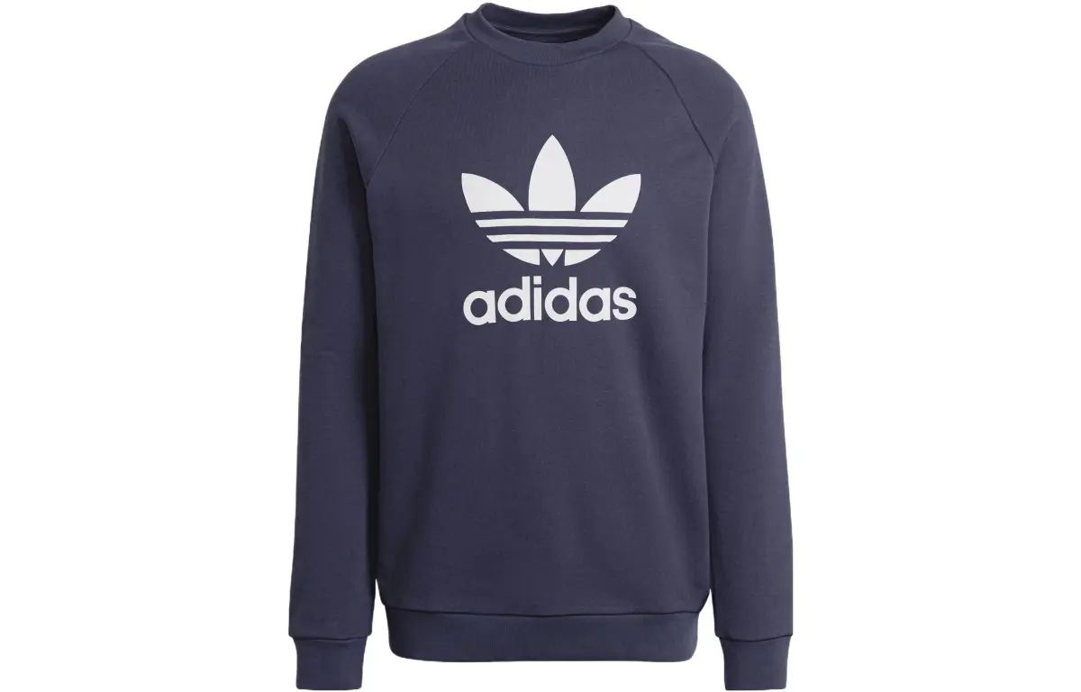 Adidas Originals Sweatshirts Men's Navy Blue Crew Neck Moderate