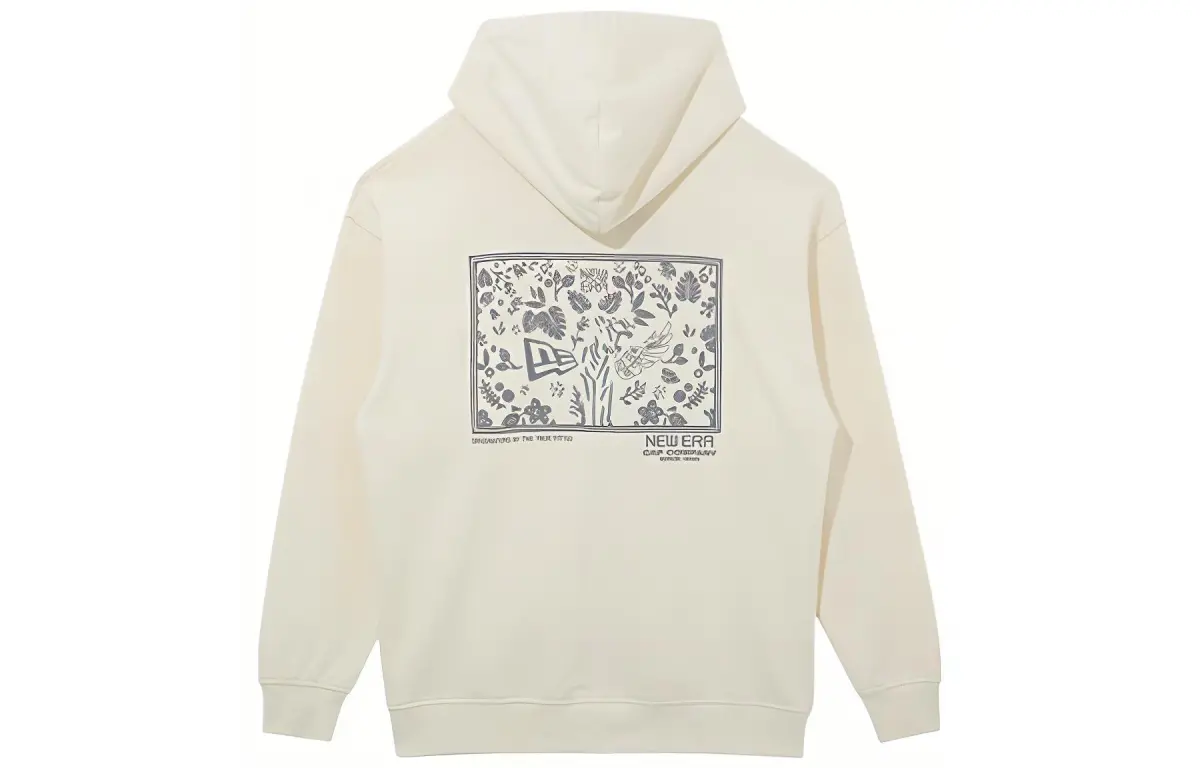 New Era Sweatshirts Unisex Ivory White Hooded Moderate Regular
