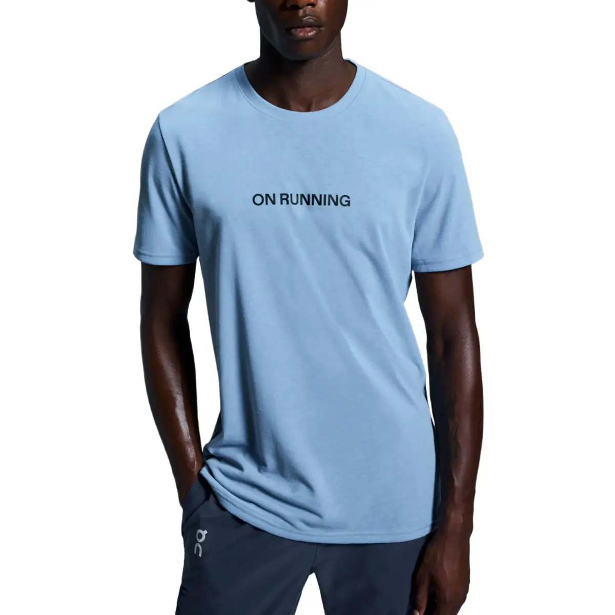 On Run T Shirt Men's Light Gray Blue