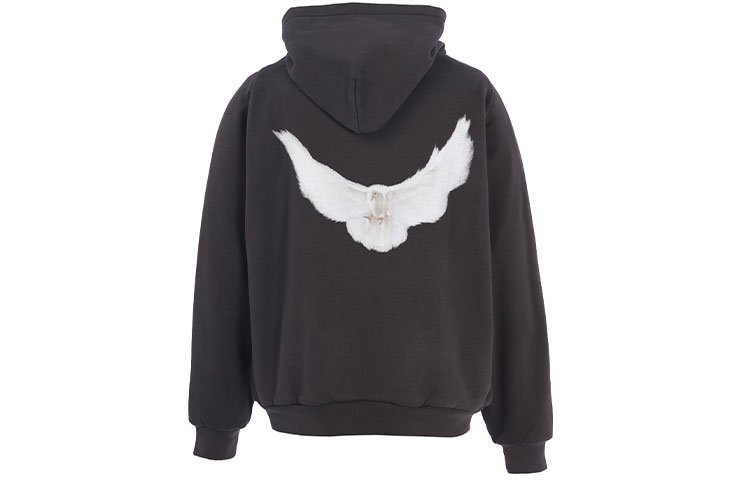 YEEZY X Gap x Balenciaga three-party joint model Dove Shrunken Hoodie hooded pullover animal pattern long-sleeved fleece sweatshirt, autumn, same style for men and women, black