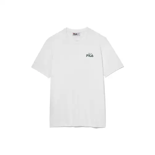 FILA T Shirts Men's White Crew Neck Moderate Straight Fit