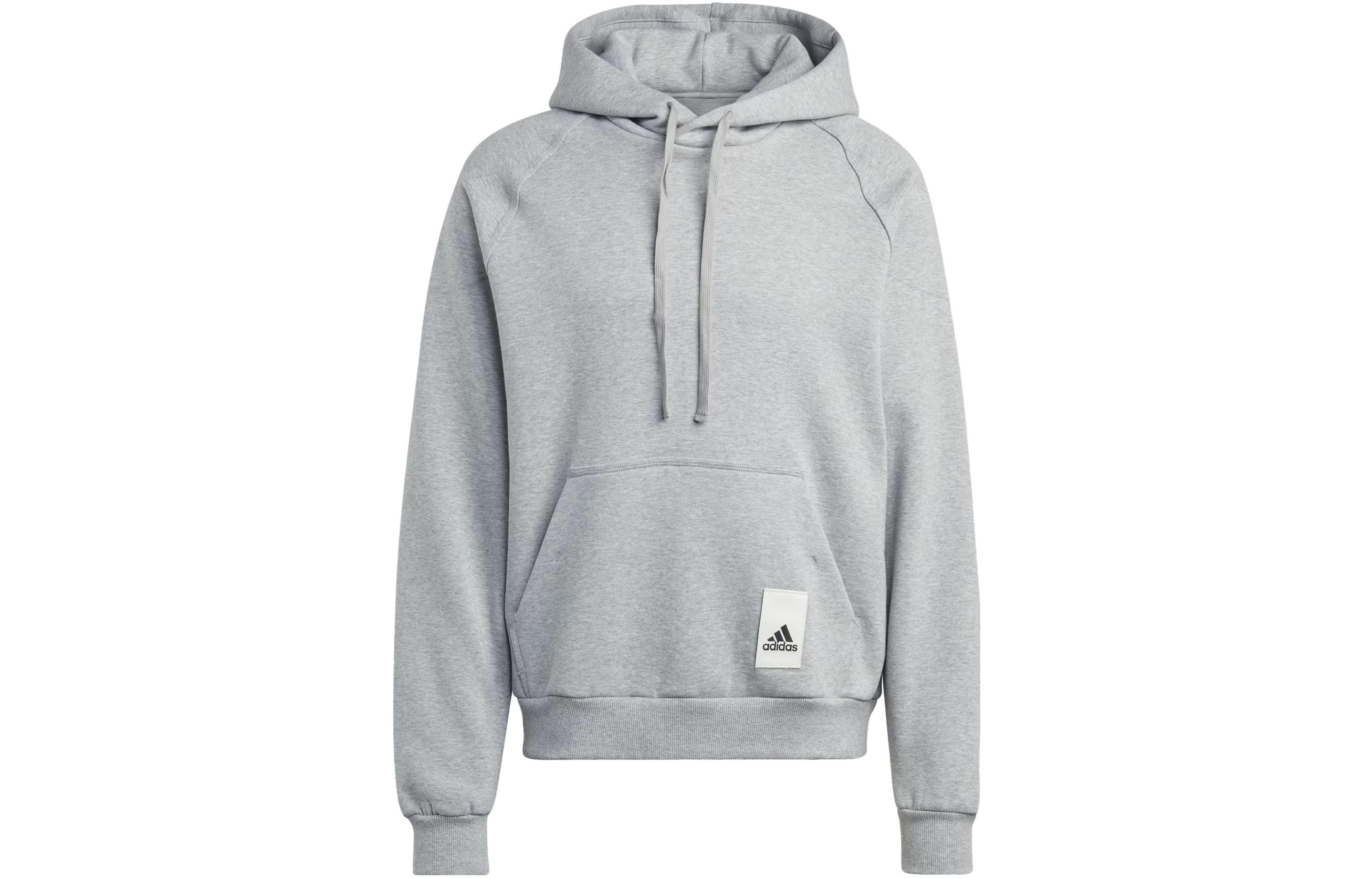 Adidas Lounge Fleece Hoodie Sweatshirt Men's Gray
