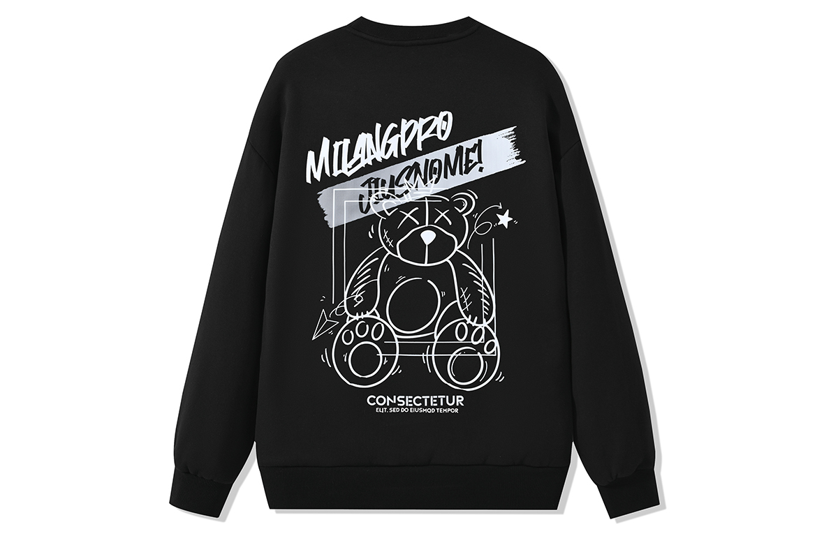 Football base body-friendly travel sweatshirt for leisure for students for men and women, with little bears