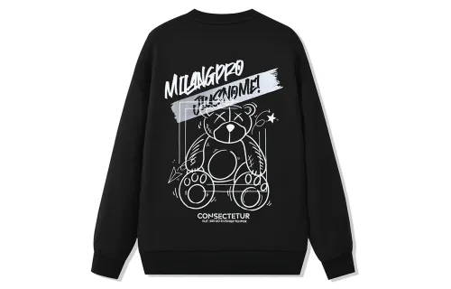 Football base body-friendly travel sweatshirt for leisure for students for men and women, with little bears