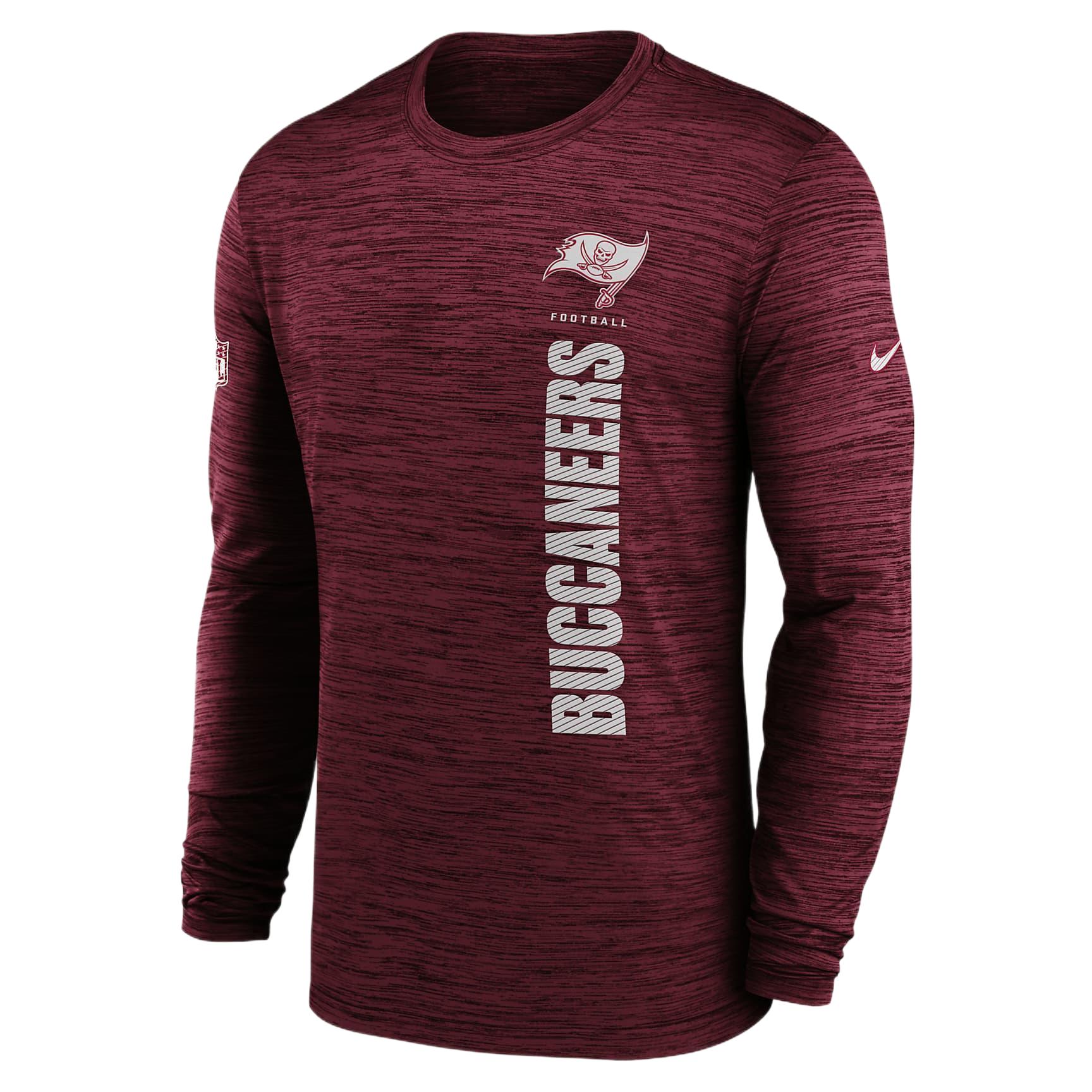 Nike Dri-FIT NFL Tampa Bay Buccaneers Sideline Speed Moisture Wicking Comfortable Round Neck Long Sleeve T-Shirt Men's Red