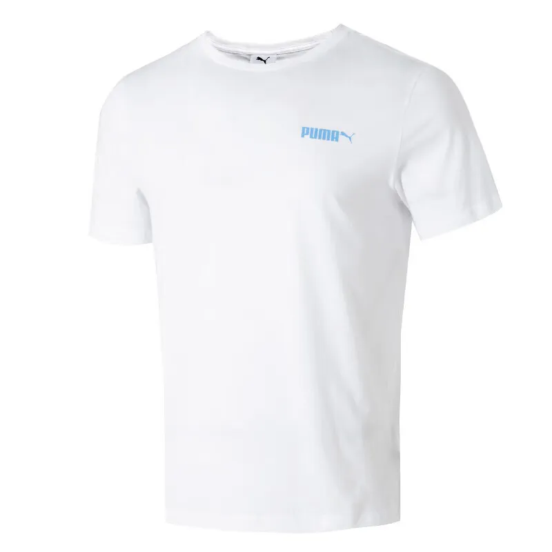 PUMA T-Shirts Men's White Crew Neck Moderate Straight Fit