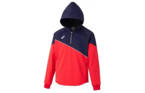 ASICS Sweatshirts Men's Red Hooded Moderate Regular