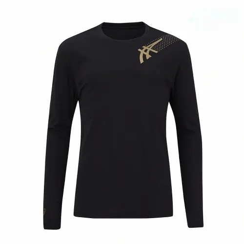 ASICS T Shirts Men's Black Crew Neck Moderate Straight Fit