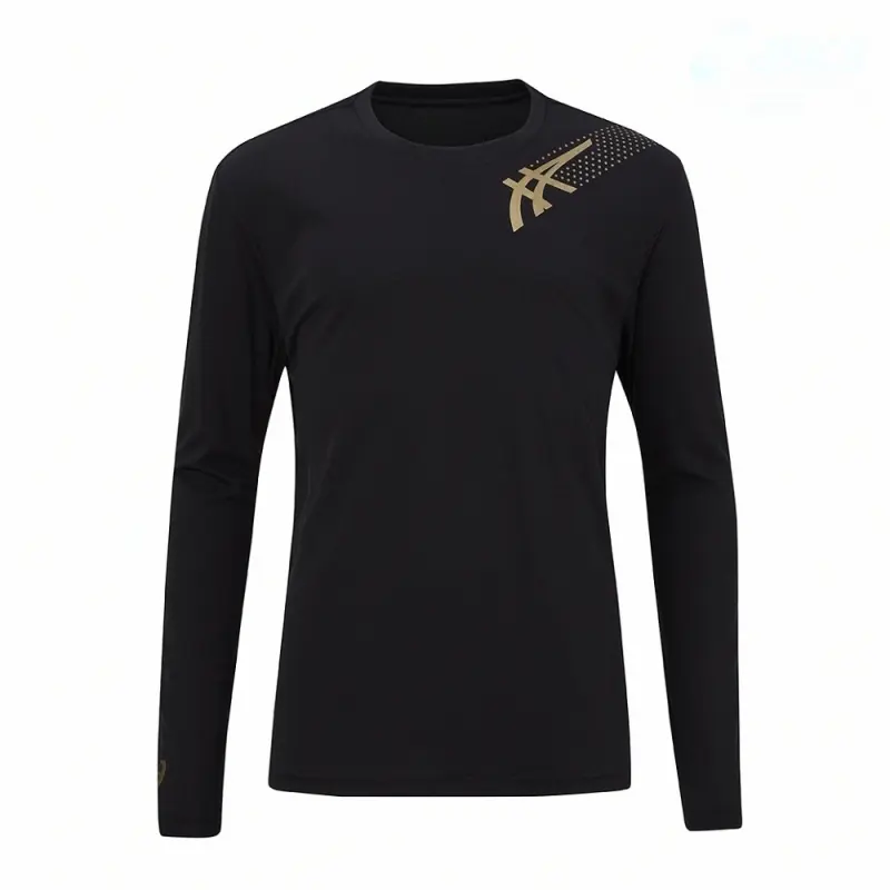 ASICS T Shirts Men's Black Crew Neck Moderate Straight Fit