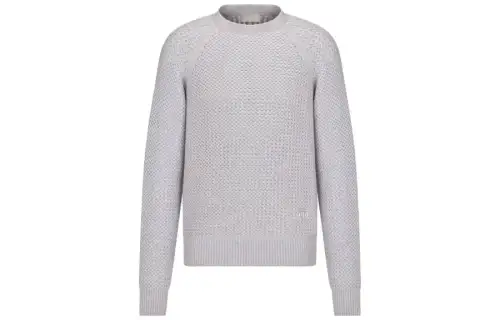 DIOR Sweatshirts Men's Gray Crew Neck Moderate Regular