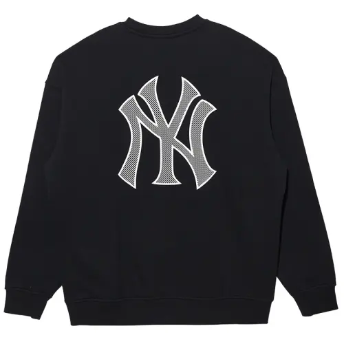 New Era x MLB New York Yankees, 3D Effect Mesh Print Crew Neck Fleece Lined Pullover American Sweatshirt Unisex