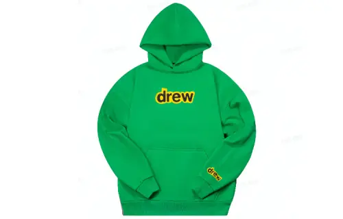Drew house Letter Logo Series Sweatshirts Unisex Green Hooded Moderate Regular
