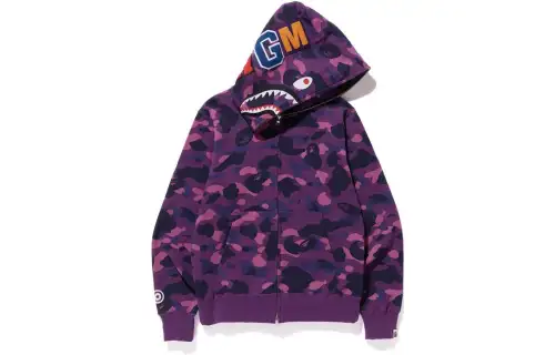 A BATHING APE Camo Shark Full Zip Hoodie