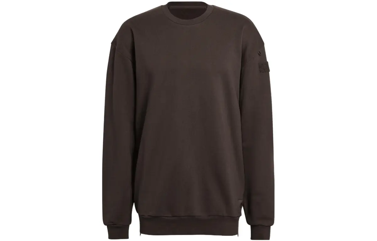 Adidas Sweatshirts Men's Dark Gray Olive Green Crew Neck Moderate Straight Fit