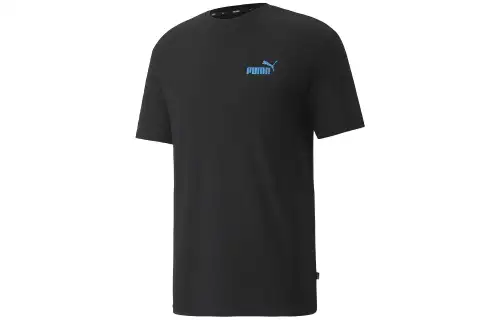 PUMA T Shirts Men's Black Crew Neck Moderate Straight Fit
