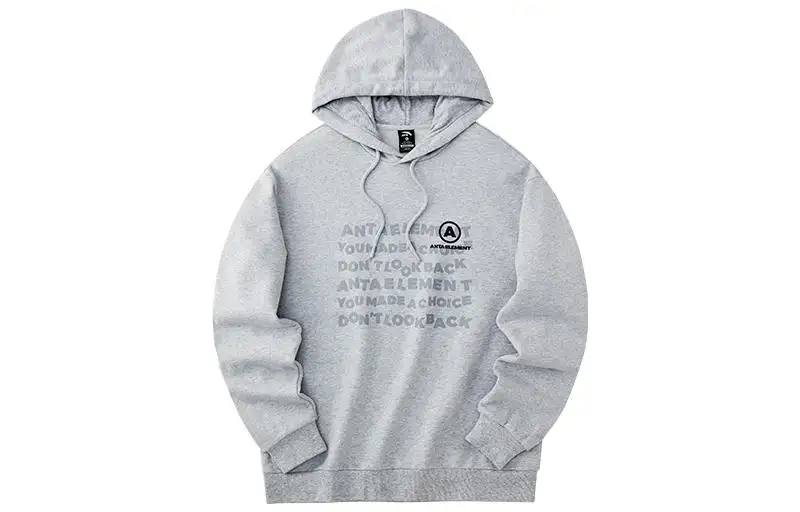 ANTA Life Collection Sweatshirts Unisex Gray Hooded Moderate Regular