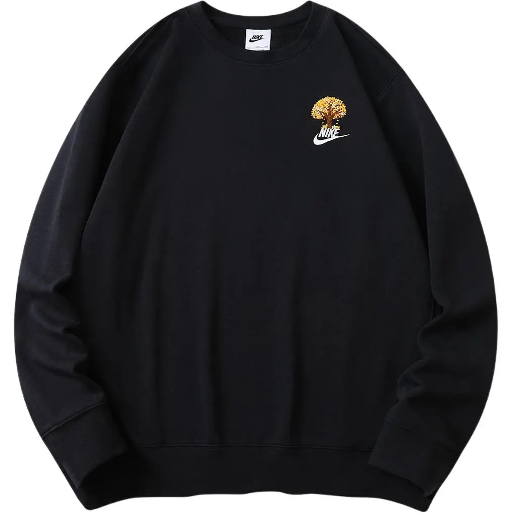 Nike Sweatshirts Unisex Black Crew Neck Moderate Regular