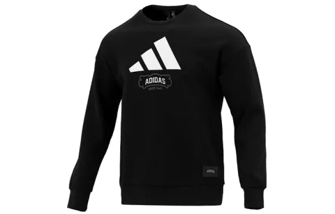 Adidas Sweatshirts Men's Black Crew Neck Moderate Regular