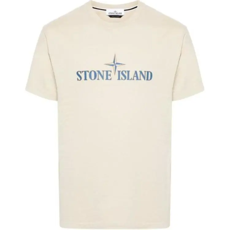 STONE ISLAND Logo Printed Crewneck T Shirt