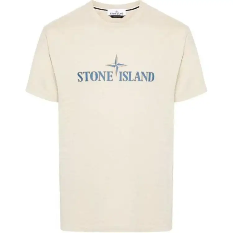 STONE ISLAND Logo Printed Crewneck T Shirt